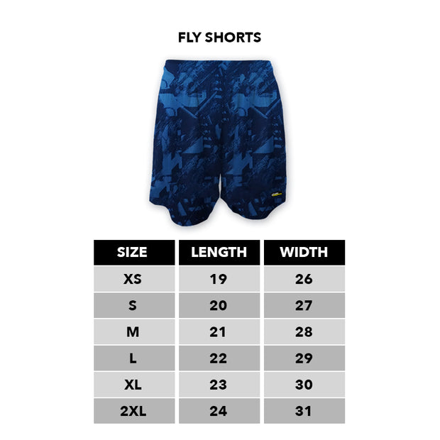 Navy Blue Edge Camo Fly Shorts